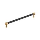 12-5/8 in. Center-to-Center Cabinet Pull in Matte Black/Champagne Bronze