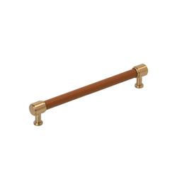 7-9/16 in. Center-to-Center Cabinet Pull in Brushed Gold