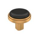 1-3/8 in. Cabinet Knob in Matte Black/Brushed Gold