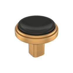 1-3/8 in. Cabinet Knob in Matte Black/Brushed Gold