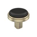 1-3/8 in. Cabinet Knob in Matte Black/Golden Champagne