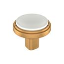 1-3/8 in. Cabinet Knob in Matte White/Brushed Gold