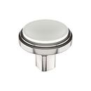 1-3/8 in. Cabinet Knob in Matte White/Polished Nickel