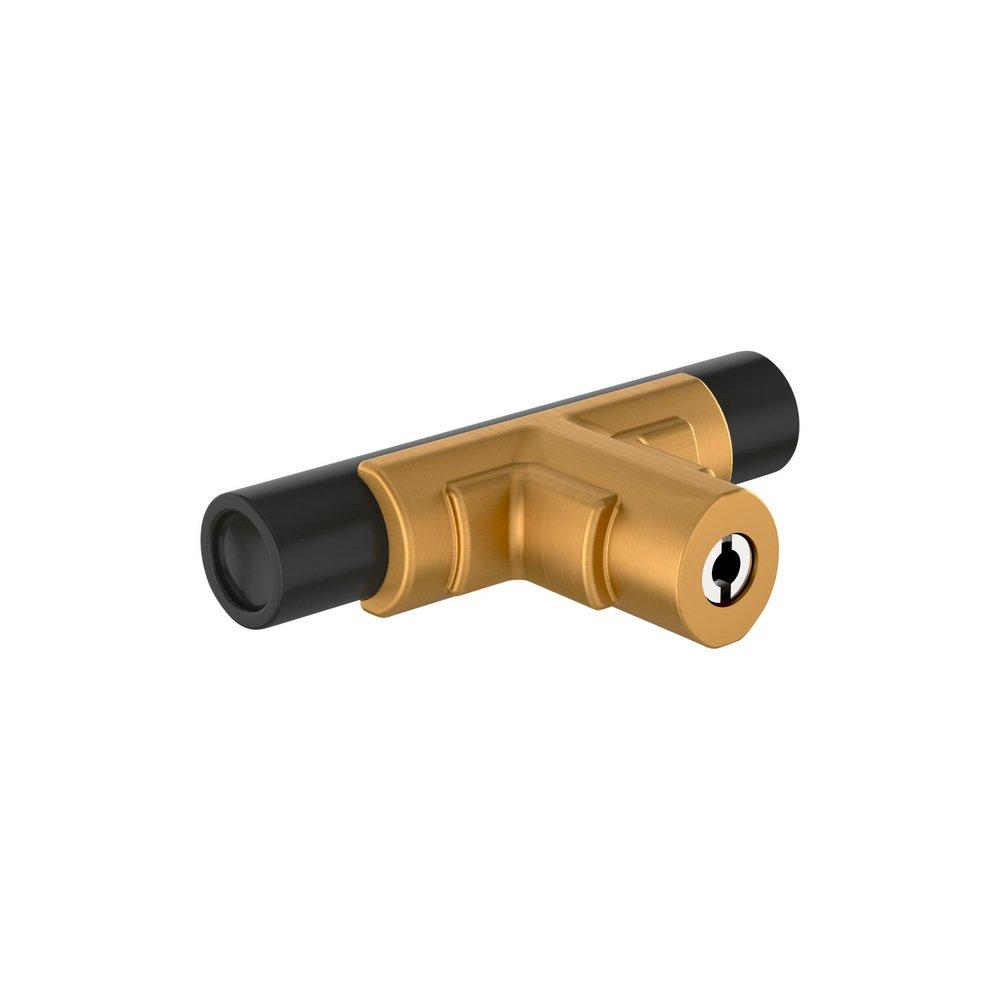 Signature Hardware Matte Black/Brushed Gold 2-3/8 in. Cabinet T-Knob 