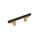3 in. Center-to-Center Cabinet Pull in Matte Black/Brushed Gold