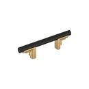 3 in. Center-to-Center Cabinet Pull in Matte Black/Champagne Bronze