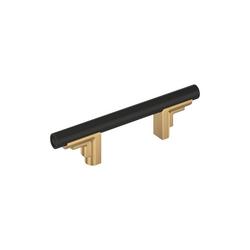3 in. Center-to-Center Cabinet Pull in Matte Black/Champagne Bronze