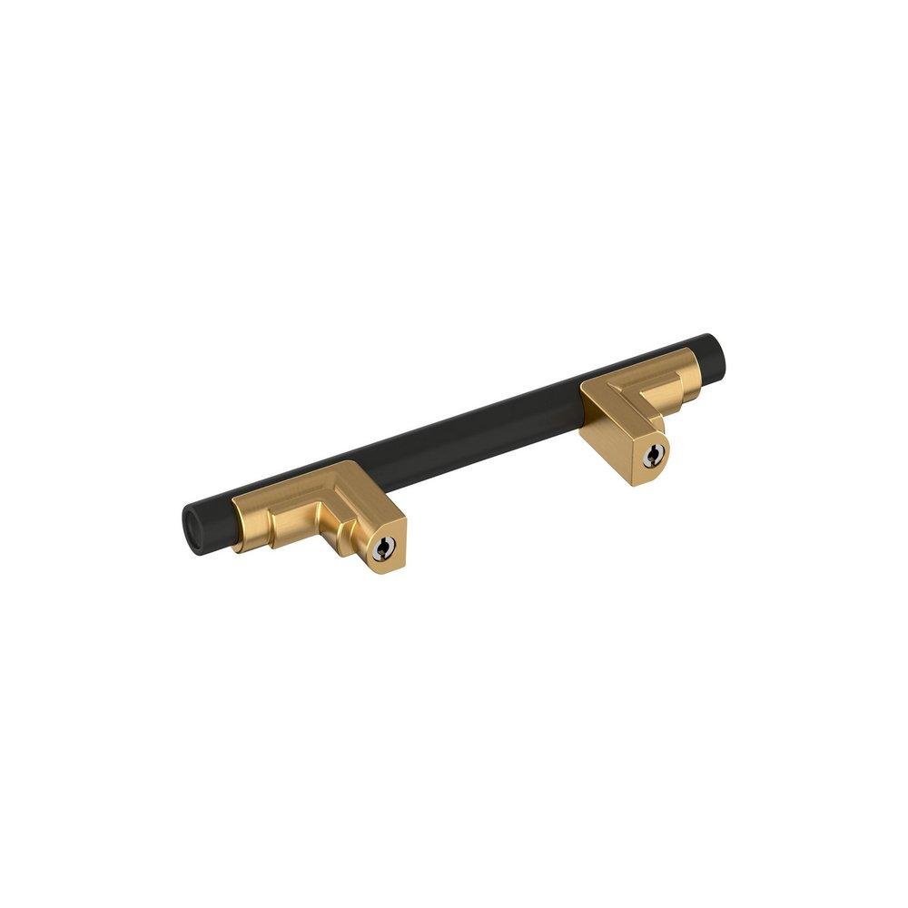 Signature Hardware Matte Black/Champagne Bronze 3 in. Center-to-Center Cabinet Pull 