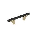 3 in. Center-to-Center Cabinet Pull in Matte Black/Golden Champagne