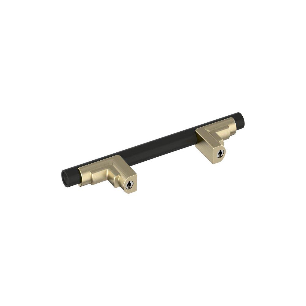 Signature Hardware Matte Black/Golden Champagne 3 in. Center-to-Center Cabinet Pull 