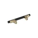 Signature Hardware Matte Black/Golden Champagne 3 in. Center-to-Center Cabinet Pull 