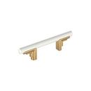 3 in. Center-to-Center Cabinet Pull in Matte White/Champagne Bronze