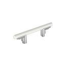3 in. Center-to-Center Cabinet Pull in Matte White/Polished Chrome