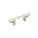 3 in. Center-to-Center Cabinet Pull in Matte White/Golden Champagne