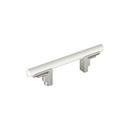 3 in. Center-to-Center Cabinet Pull in Matte White/Satin Nickel