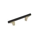3-3/4 in. Center-to-Center Cabinet Pull in Matte Black/Golden Champagne