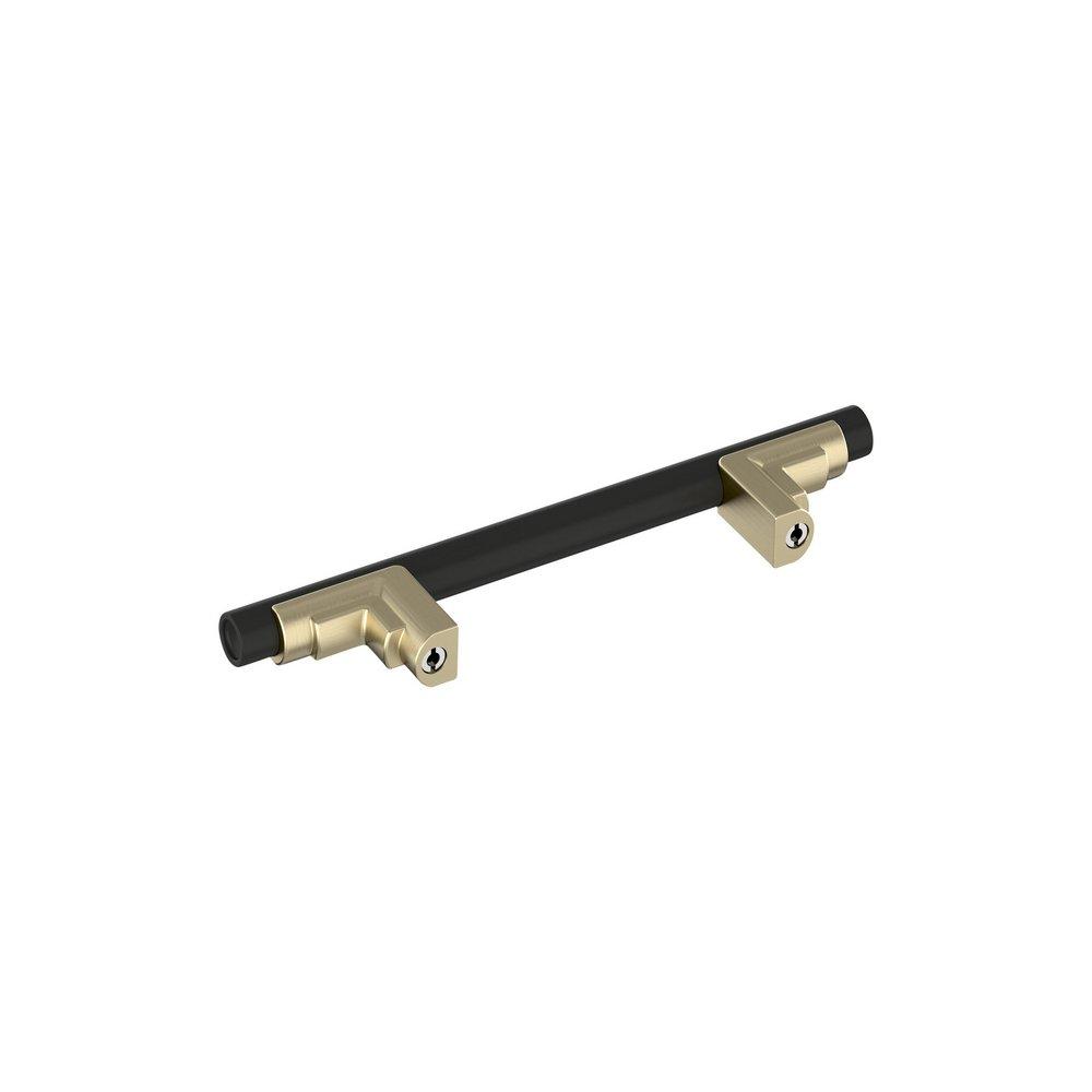 Signature Hardware Matte Black/Golden Champagne 3-3/4 in. Center-to-Center Cabinet Pull 