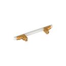 Signature Hardware Matte White/Brushed Gold 3-3/4 in. Center-to-Center Cabinet Pull 
