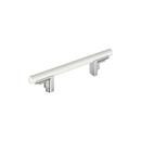3-3/4 in. Center-to-Center Cabinet Pull in Matte White/Polished Chrome