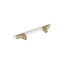 Signature Hardware Matte White/Golden Champagne 3-3/4 in. Center-to-Center Cabinet Pull 