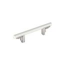 3-3/4 in. Center-to-Center Cabinet Pull in Matte White/Polished Nickel