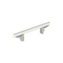 3-3/4 in. Center-to-Center Cabinet Pull in Matte White/Satin Nickel