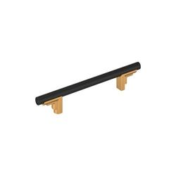 5-1/16 in. Center-to-Center Cabinet Pull in Matte Black/Brushed Gold