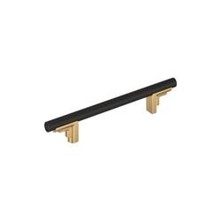 5-1/16 in. Center-to-Center Cabinet Pull in Matte Black/Champagne Bronze