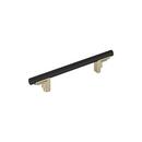 5-1/16 in. Center-to-Center Cabinet Pull in Matte Black/Golden Champagne