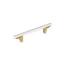 5-1/16 in. Center-to-Center Cabinet Pull in Matte White/Champagne Bronze