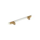 Signature Hardware Matte White/Champagne Bronze 5-1/16 in. Center-to-Center Cabinet Pull 