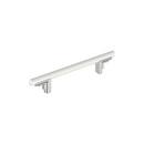 5-1/16 in. Center-to-Center Cabinet Pull in Matte White/Polished Chrome