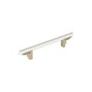 5-1/16 in. Center-to-Center Cabinet Pull in Matte White/Golden Champagne
