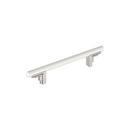 5-1/16 in. Center-to-Center Cabinet Pull in Matte White/Polished Nickel