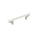5-1/16 in. Center-to-Center Cabinet Pull in Matte White/Satin Nickel