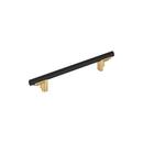 6-5/16 in. Center-to-Center Cabinet Pull in Matte Black/Champagne Bronze