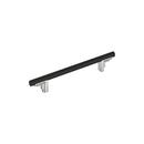 6-5/16 in. Center-to-Center Cabinet Pull in Matte Black/Polished Chrome