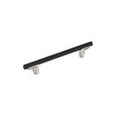 6-5/16 in. Center-to-Center Cabinet Pull in Matte Black/Polished Nickel