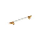 Signature Hardware Matte White/Brushed Gold 6-5/16 in. Center-to-Center Cabinet Pull 