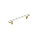 6-5/16 in. Center-to-Center Cabinet Pull in Matte White/Champagne Bronze