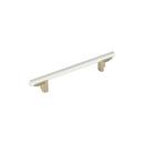 6-5/16 in. Center-to-Center Cabinet Pull in Matte White/Golden Champagne
