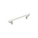 6-5/16 in. Center-to-Center Cabinet Pull in Matte White/Satin Nickel