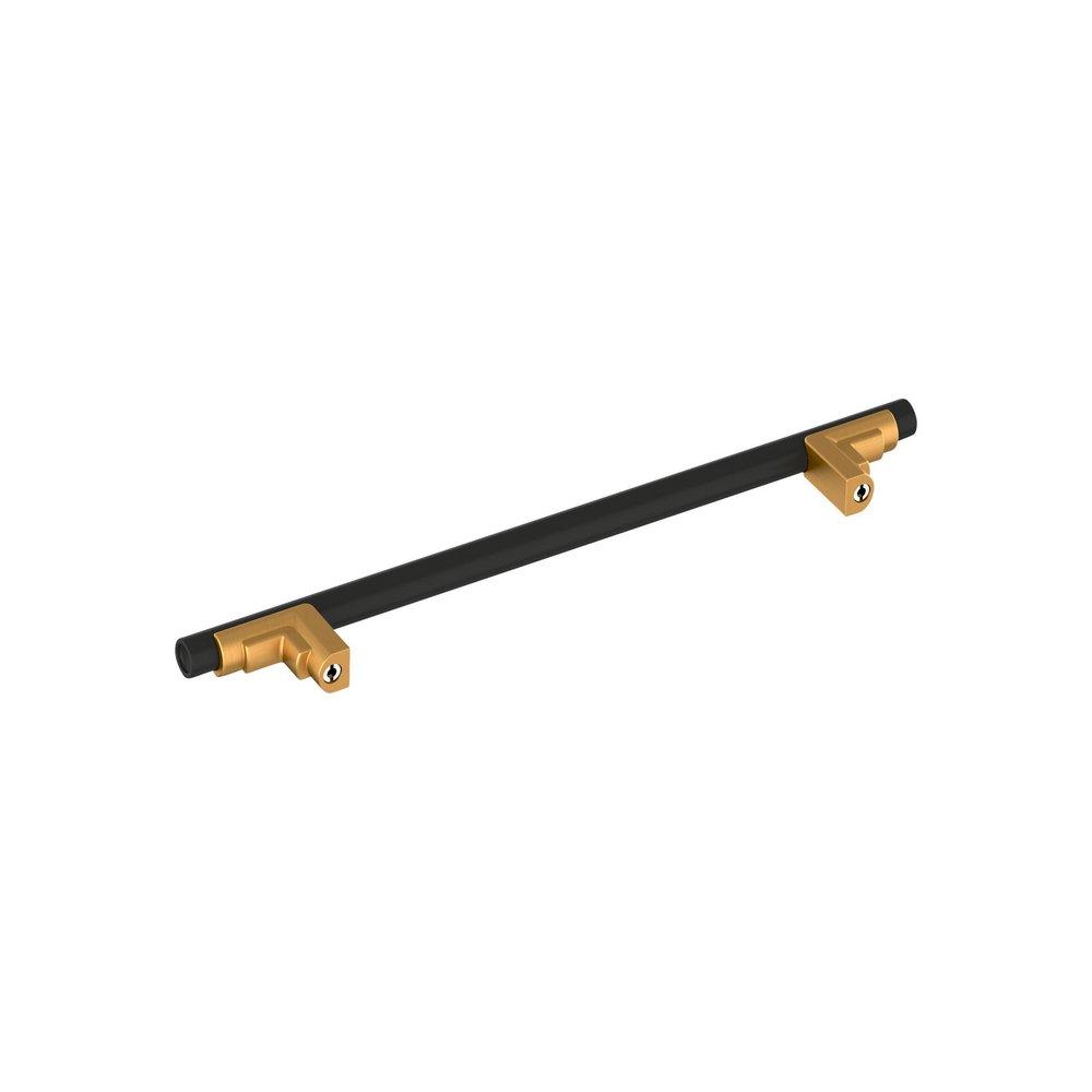 Signature Hardware Matte Black/Brushed Gold 7-9/16 in. Center-to-Center Cabinet Pull 