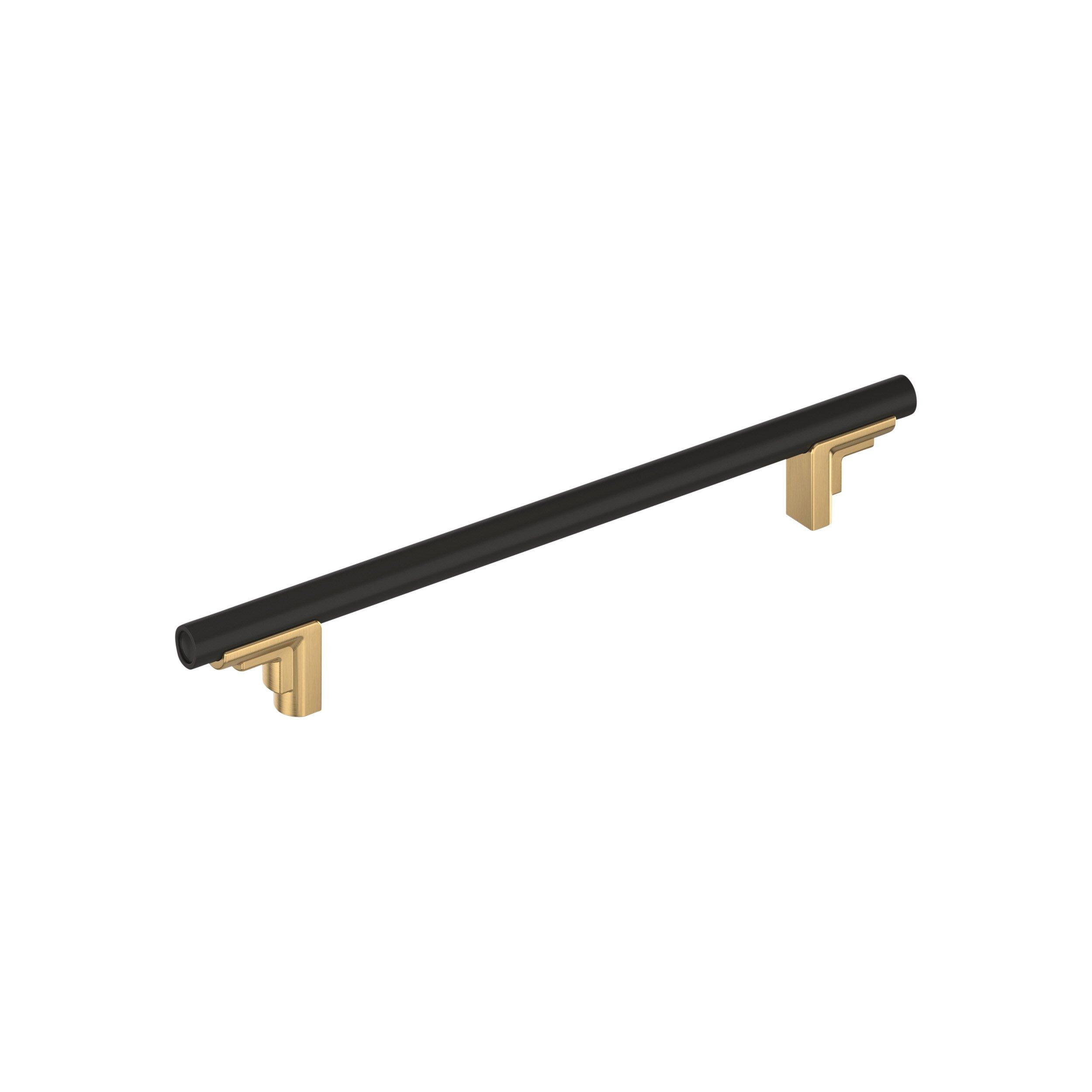 Signature Hardware Matte Black 7-9/16 in. Center-to-Center Cabinet Pull 