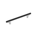 7-9/16 in. Center-to-Center Cabinet Pull in Matte Black/Polished Chrome