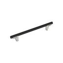 7-9/16 in. Center-to-Center Cabinet Pull in Matte Black/Polished Nickel