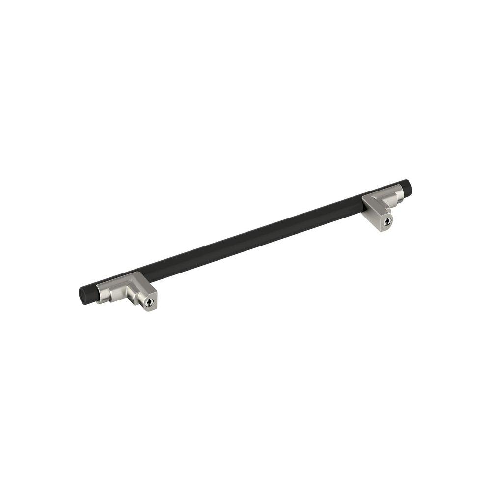 Signature Hardware Matte Black/Satin Nickel 7-9/16 in. Center-to-Center Cabinet Pull 