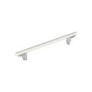 7-9/16 in. Center-to-Center Cabinet Pull in Matte White/Polished Chrome