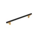 8-13/16 in. Center-to-Center Cabinet Pull in Matte Black/Brushed Gold