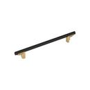 8-13/16 in. Center-to-Center Cabinet Pull in Matte Black/Champagne Bronze